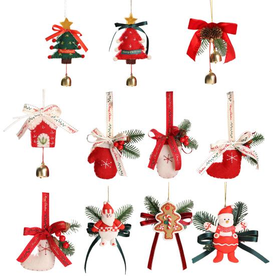 Рождественское украшение Маленький сапожок Варежка Санта Снеговик Пряничный человечек Подвесное украшение на елку Праздничный декоративный кулон для автомобиля для декора стен и дверей