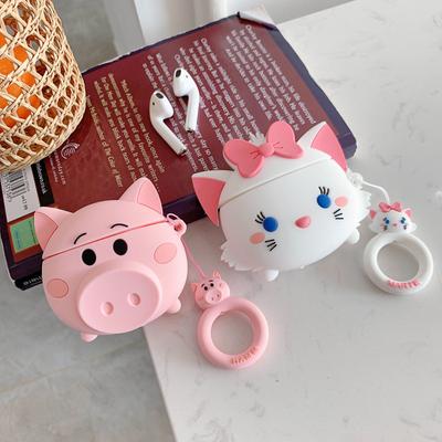 Защитный чехол для наушников Airpods1/2 с рисунком свиней и кошек