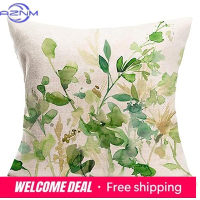 Tropical Plant Decoration Pillow Cover Green Leaf Pattern Pillow Cover Cushion Cover Home Decoration Sofa Decoration