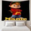 Custom Name Alvin and the Chipmunks Print Tapestry, Backdrop, Easy Setup, Ideal for Bedroom, Office & Living Room, with Aesthetic Wall Hanging Decor.