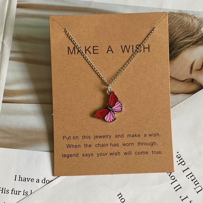 Fashion Women Necklace Korea Style New Butterfly Pendant Necklace Gift For Girl Cute Lovely Neck Jewelry Wholesale Dropshipping
