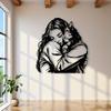 Винтажная Женщина-Кошка Обнимающая Кота Металлическое Настенное Искусство Черная Железная Силуэтная Табличка Гостиная Спальня Домашний Декор 1 шт.