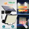 Solar Lights Outdoor 106 LED Motion Sensor Flood Lights with Remote Control Waterproof Spot Lights