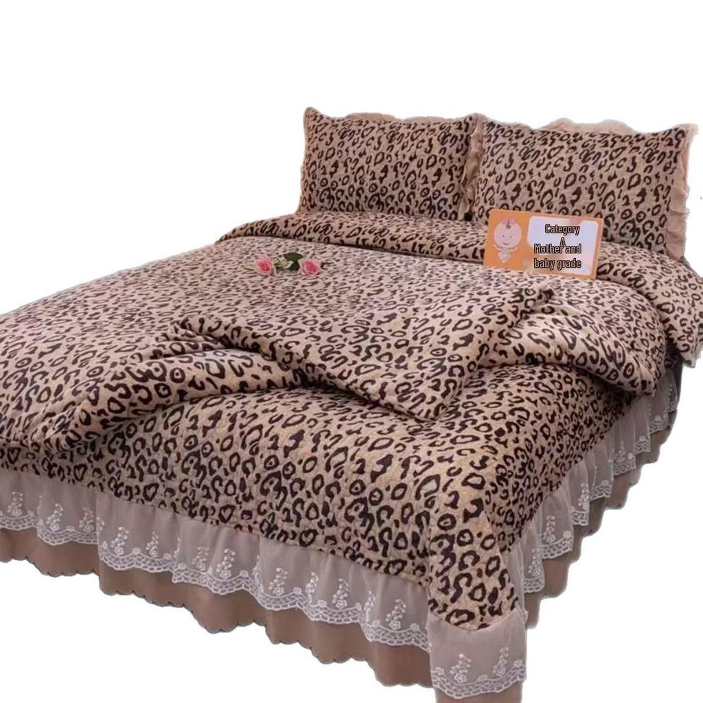 Плюшевый фланелевый бархатный комплект из 4 предметов: стеганое одеяло, очень толстый молочный бархат и коралловый флис