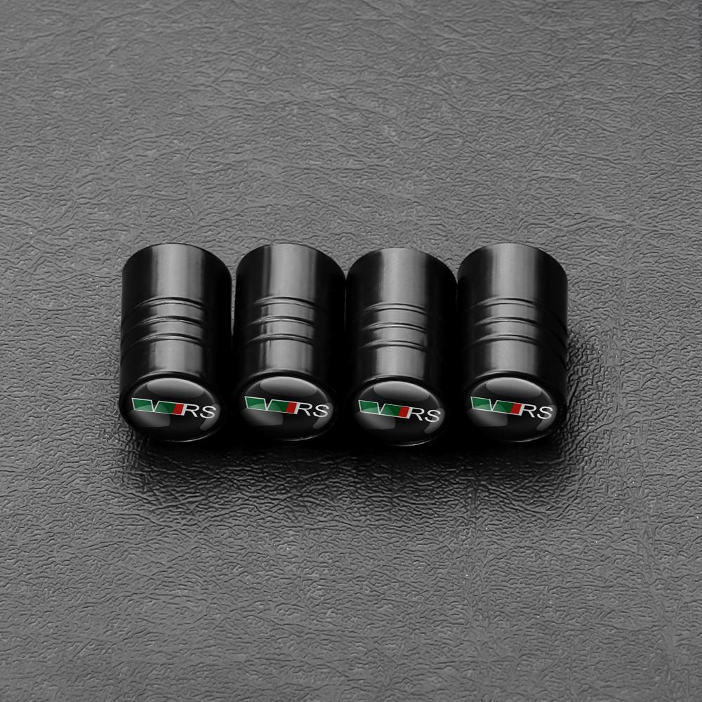 AAAJA1 4pcs Car Logo Wheel Tire Valve Stem Dust Caps Covers Accessories For Skoda S Yeti Fabia Octavia 3 2 a5 Kodiaq Karoq Rapid Superb