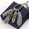 Simplicity Feather Pendant 1 Piece Personality Necklace Sweater Chain Accessory Explosion Street Long Men's Hip-hop Fashion