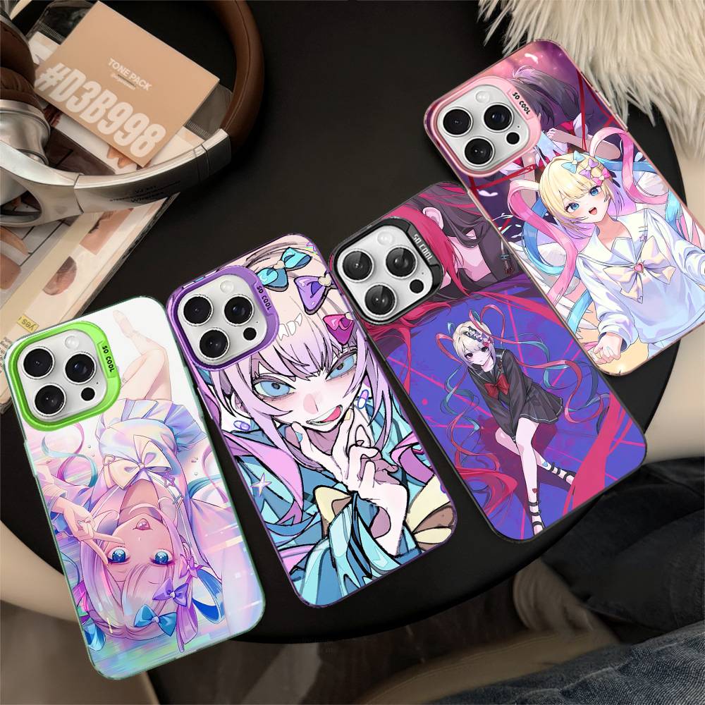 Аниме Needy Streamer Overload Чехол для телефона Для iPhone 16 15 14 13 12 11 17 Pro Max Plus Цвет Серебристый Корпус