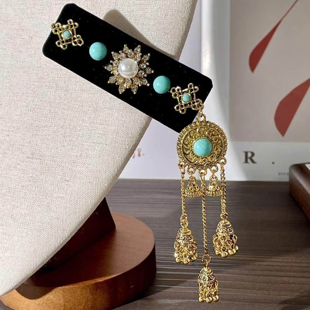 Заколка для волос со стразами и кисточками, квадратная заколка для волос с челкой, изысканный этнический стиль, боковая заколка для девочек