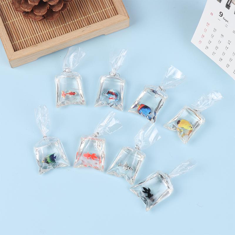 1Bag 1:12 Dollhouse Miniature Fish Tank Fish Cute Ornamental Fish Home Aquarium Decor Toy Doll House Accessories