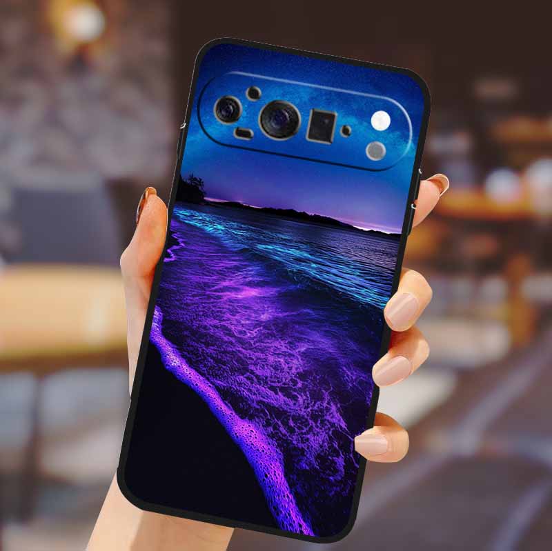 Для Google Pixel 10 Pro XL Чехол Силиконовый ТПУ Чехол для Телефона для Pixel10 Pro XL Цветы Подарок Пара Черный Задняя Сторона Мягкий Защитный Чехлы
