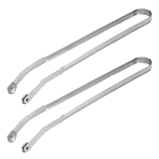 1/2Pcs Stainless Steel BBQ Sausage Turning Tongs Long Handle Kitchen Tongs for Grilling Stable Grip Flip Bacon Steak Meat Vegetables Cooking Tongs