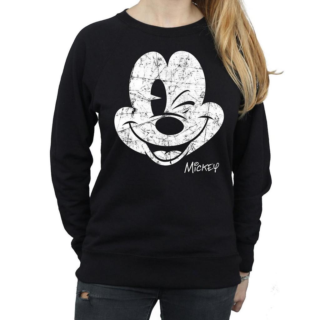 Disney Womens/Ladies Mickey Mouse Face Sweatshirt