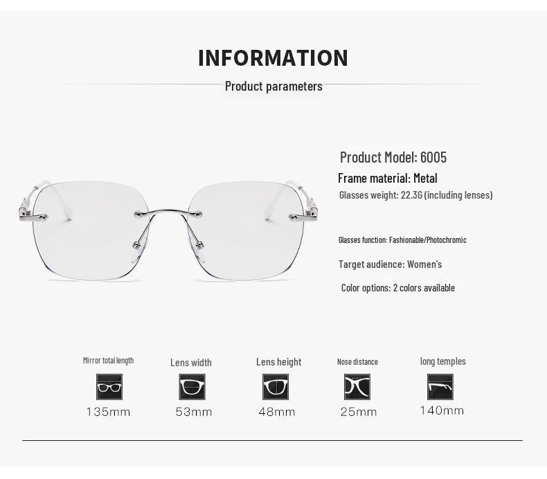 Женские безободковые очки для близорукости с защитой от синего света, фотохромные, меняющие цвет, со звездным дизайном - большая оправа