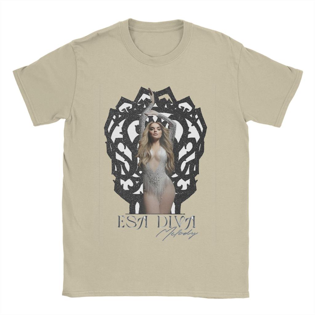 Футболка Харадзюку Летняя MELODY ESA DIVA ЕВРОВИДЕНИЯ 2025 ИСПАНИЯ Футболки Хлопковая футболка для мужской Крутая одежда с коротким рукавом