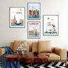 Famous Developed Cities Poster Paris London Rome New York Pictures Canvas Painting for Baby Room Modern Home Cuadros Decor