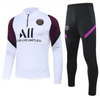 Джерси Парижа 2122 Тренировочное джерси Парижа с длинным рукавом, с полумолнией, для футбольных тренировок, взрослый костюм, прямая поставка партией