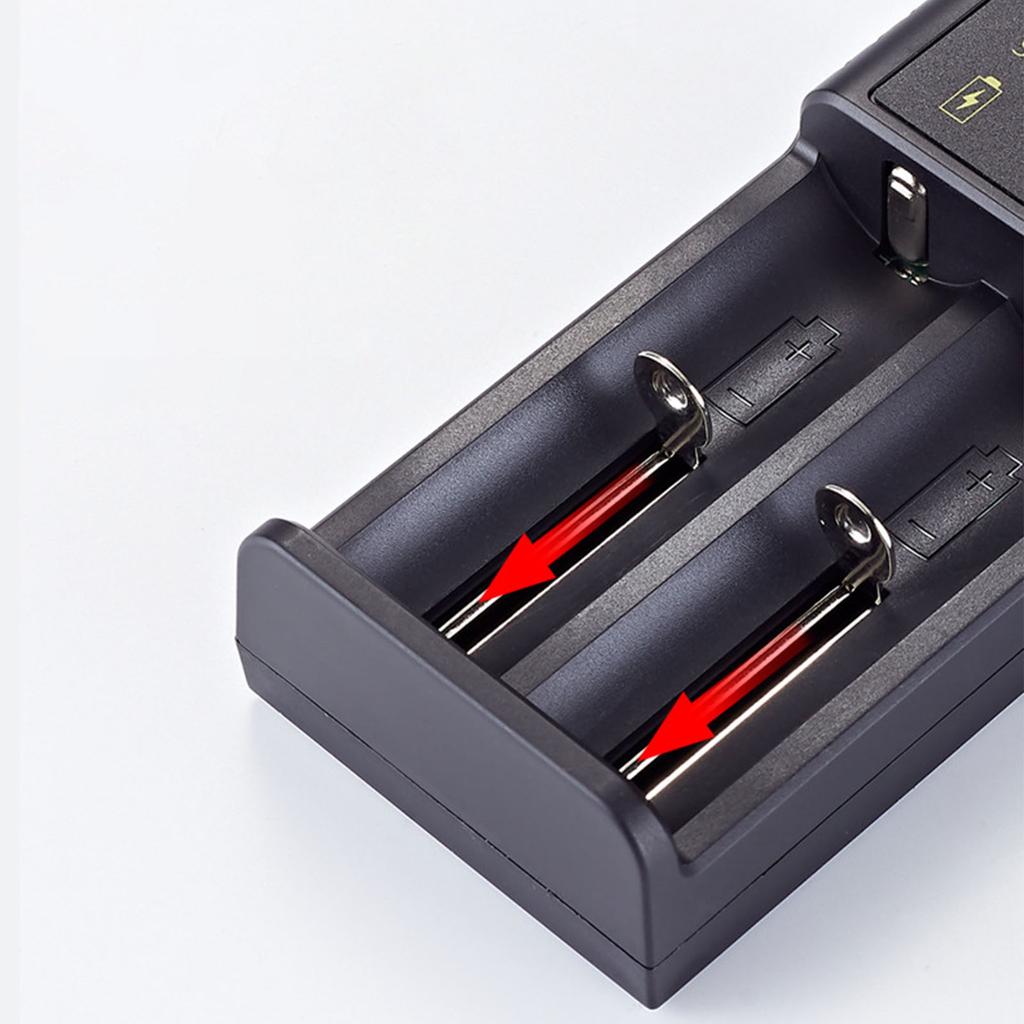 Универсальное перезаряжаемое зарядное устройство Адаптер для зарядки USB 2-слотовое устройство для зарядки аккумуляторов для 18500/18650/26650/21700