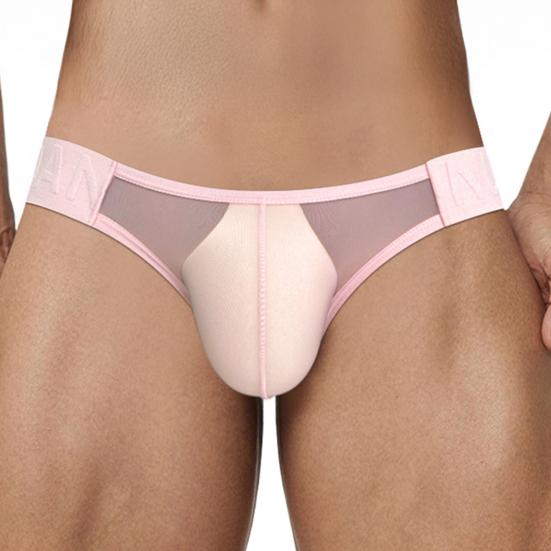 Мужские трусы-слипы с низкой посадкой, однотонные, стринги, однотонные, сетчатые вставки, ультратонкие