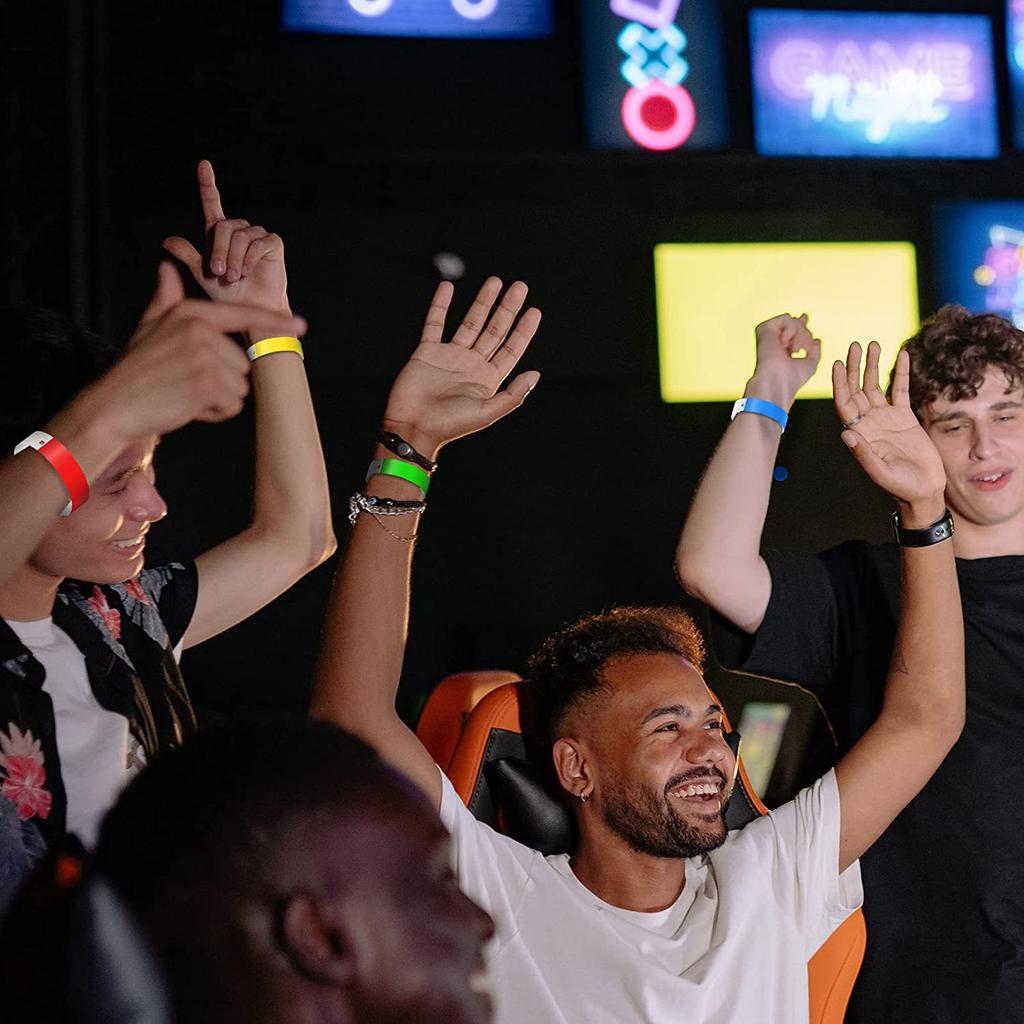 600 шт., бумажные браслеты, водонепроницаемые браслеты для вечеринок, легкие концертные браслеты, неоновые цветные клейкие браслеты