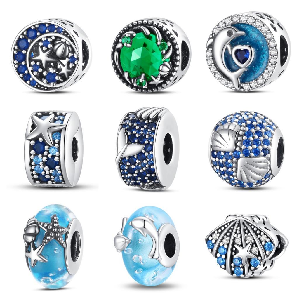 Marine Life Theme DIY Bracelet Accessories Starfish Turtle Jellyfish Charm Beads Stringing Materials