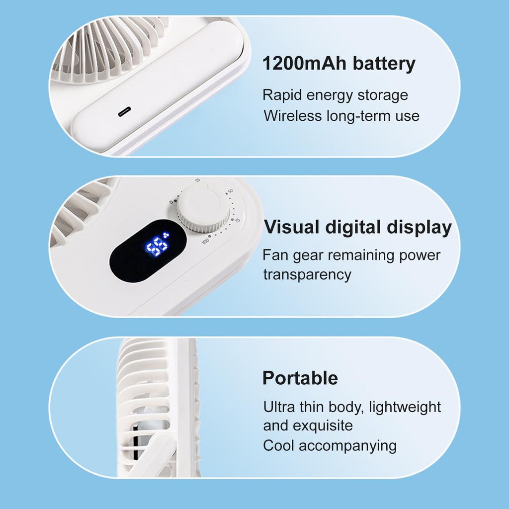 Маленький настольный вентилятор Персональные вентиляторы: 2000 мАч 10 часов аккумулятор тихий настольный вентилятор портативный перезаряжаемый дорожный