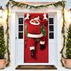 Yousheng Christmas Door Cover Decoration Funny Santa Claus Front Door Hanging Banner Merry Christmas Winter Backdrop Porch Sign for Indoor Outdoor