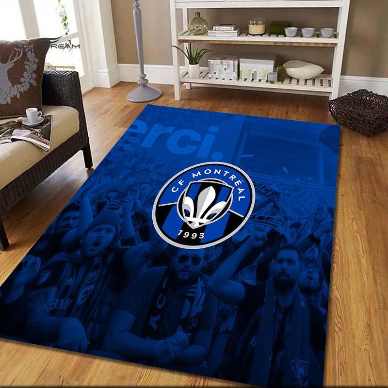 CF Montréal Flannel Pattern Square Carpet,Area Rug,Carpet Rug for Living Room Bedroom Sofa Playroom Decor,Non-slip Floor Mat