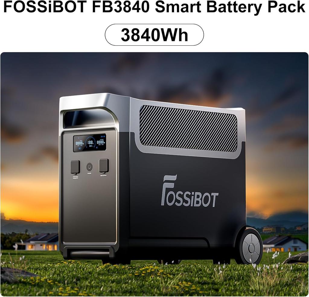 FOSSiBOT 3600W(Peak 7200W) Power Station with 2x Additional Battery pack,11.52KWh Solar Generator Power Generator Power Bank Charger with UPS Function