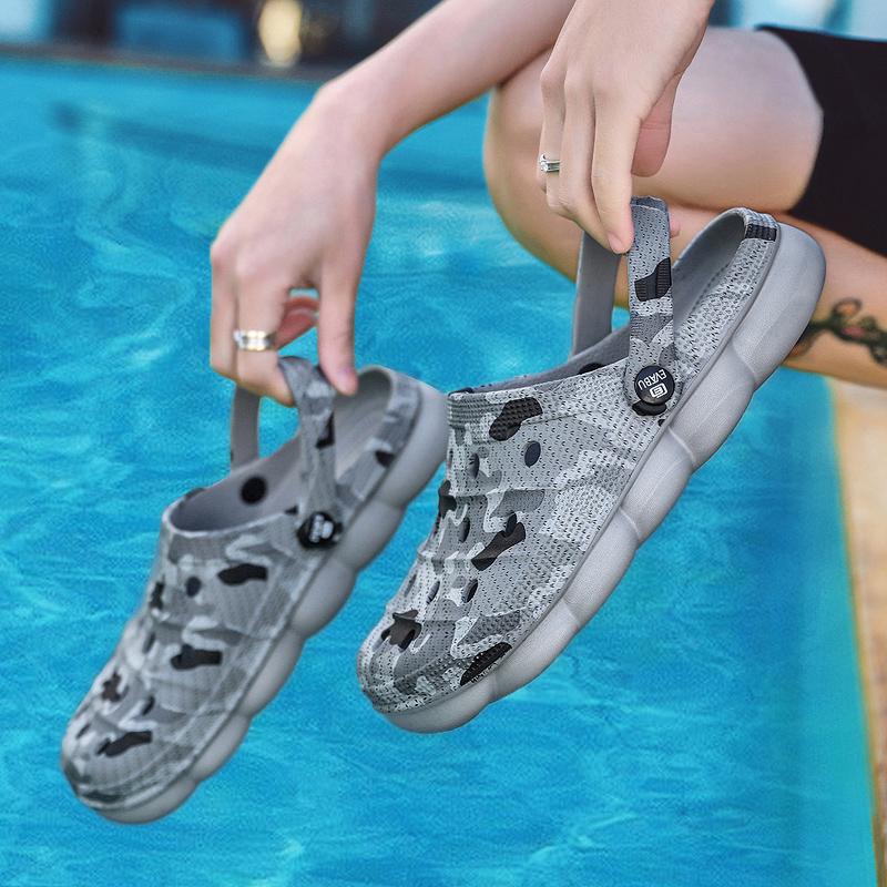 Мужские повседневные летние сандалии, садовые сабо из ЭВА, сандалии, мягкая больничная обувь с эффектом памяти, мужские пляжные водные тапочки без шнуровки, Zapatos Hombre