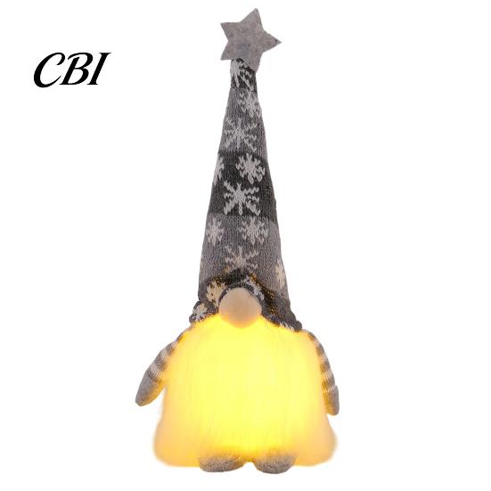 Durable Christmas Plush Doll Lighted Gnome Decoration, Small Swedish Doll, Winter Light Warm Holiday Ornament Up Elf for Xmas Party Home Office Table
