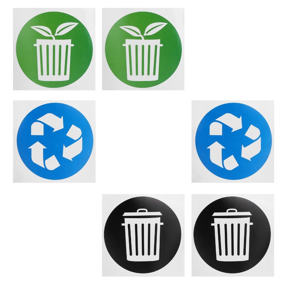 60PCS Clear Garbage Collection Sticker Self-Adhesive Recycling Decal Home Waste Sorting