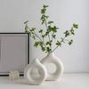 Plastic Circle Vase Donut Shape Living Room Decoration Dry Flower Vase Nordic Style Home Decor Furnishing Vase Cannot Hold Water