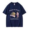 What Is Even Happening Funny Frog Meme T-Shirts Women Unisex Fashion Casual Short Sleeve T Shirt Cozy Cotton Oversized T-shirt Tops