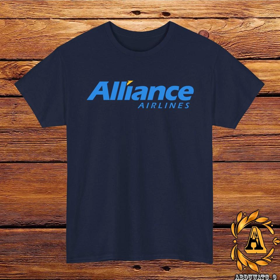 Футболка с логотипом Alliance Airlines Черный/Серый/Белый/Темно-синий/Красный/Светло-синий S-5XL