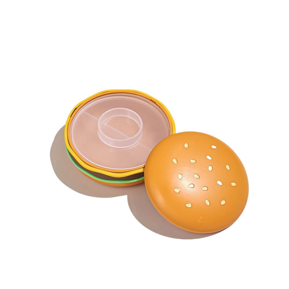 2/3/6 Grid Hamburger Pill Box Sealed Mini Hamburger Storage Case  Elderly