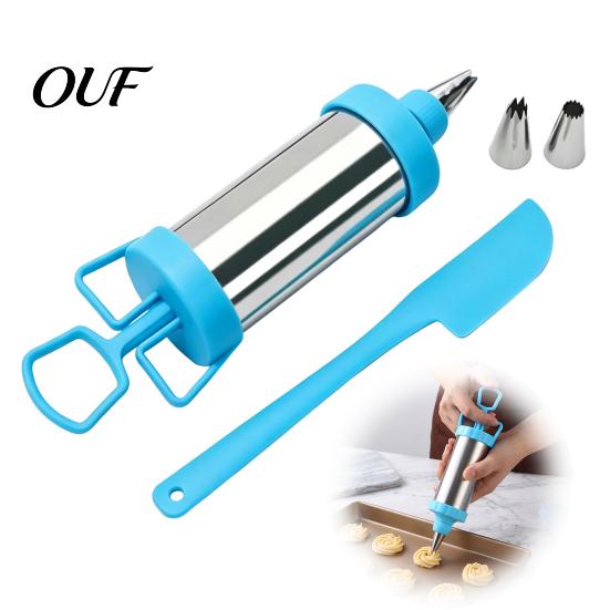 Pastry Making Equipment Stainless Steel Cake Icing Dispenser Set, Reusable Baking Tools with Scraper And Practical Gifts for Bakers Replaceable