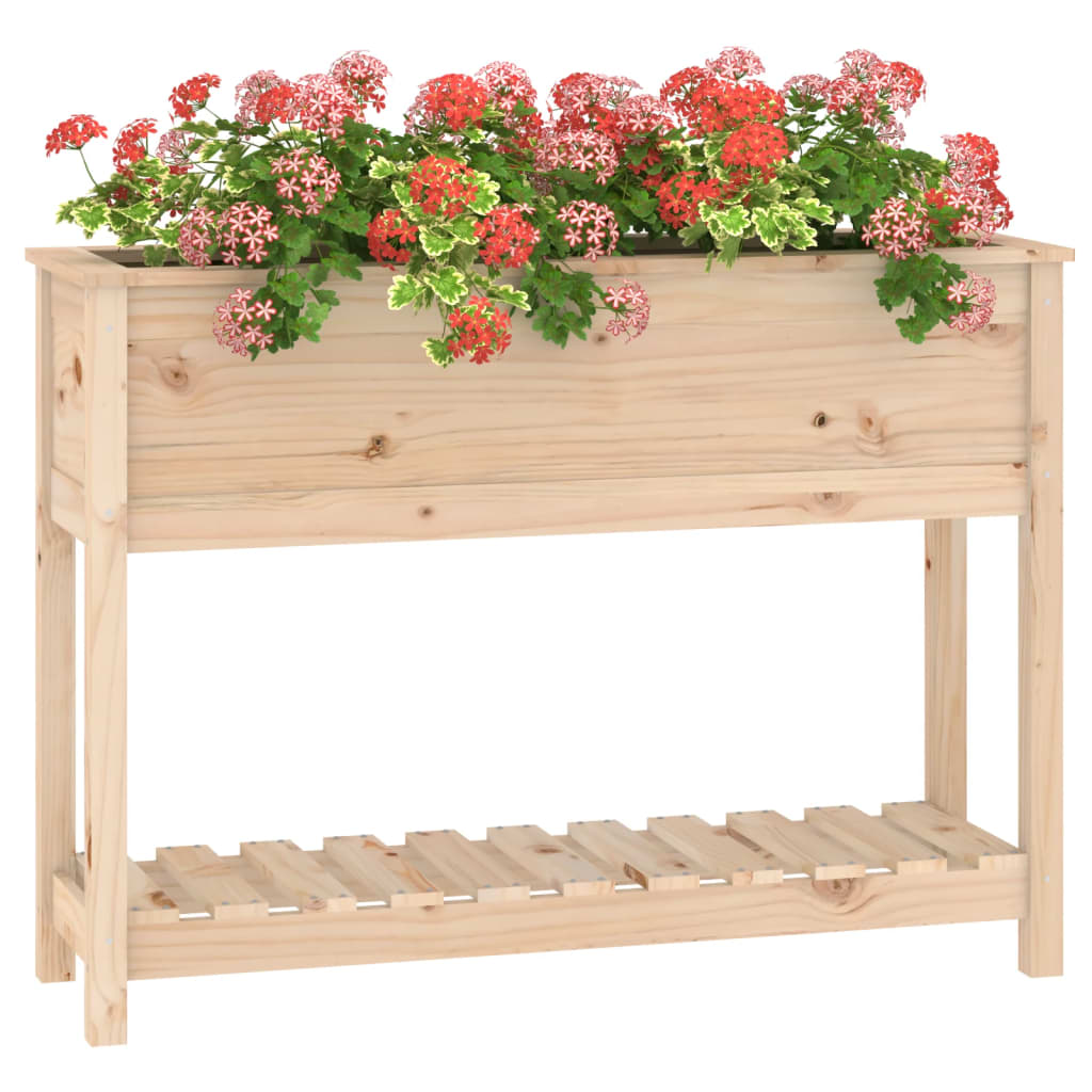 vidaXL Pflanzkübel mit Ablage 111,5x34,5x81 cm Massivholz Kiefer