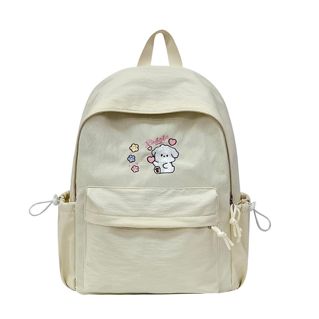 Schoolbag, simple and lightweight, primary and middle school backpack, stylish embroidered backpack, lightweight large-capacity backpack