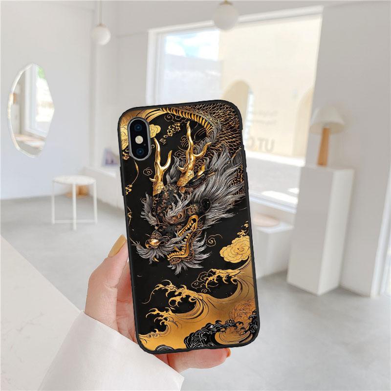 LO25 Чехол-накладка 'Китайский Дракон' для iPhone SE X XS XR 11 16E 17 Pro Max Air 8 7 6 6s Plus
