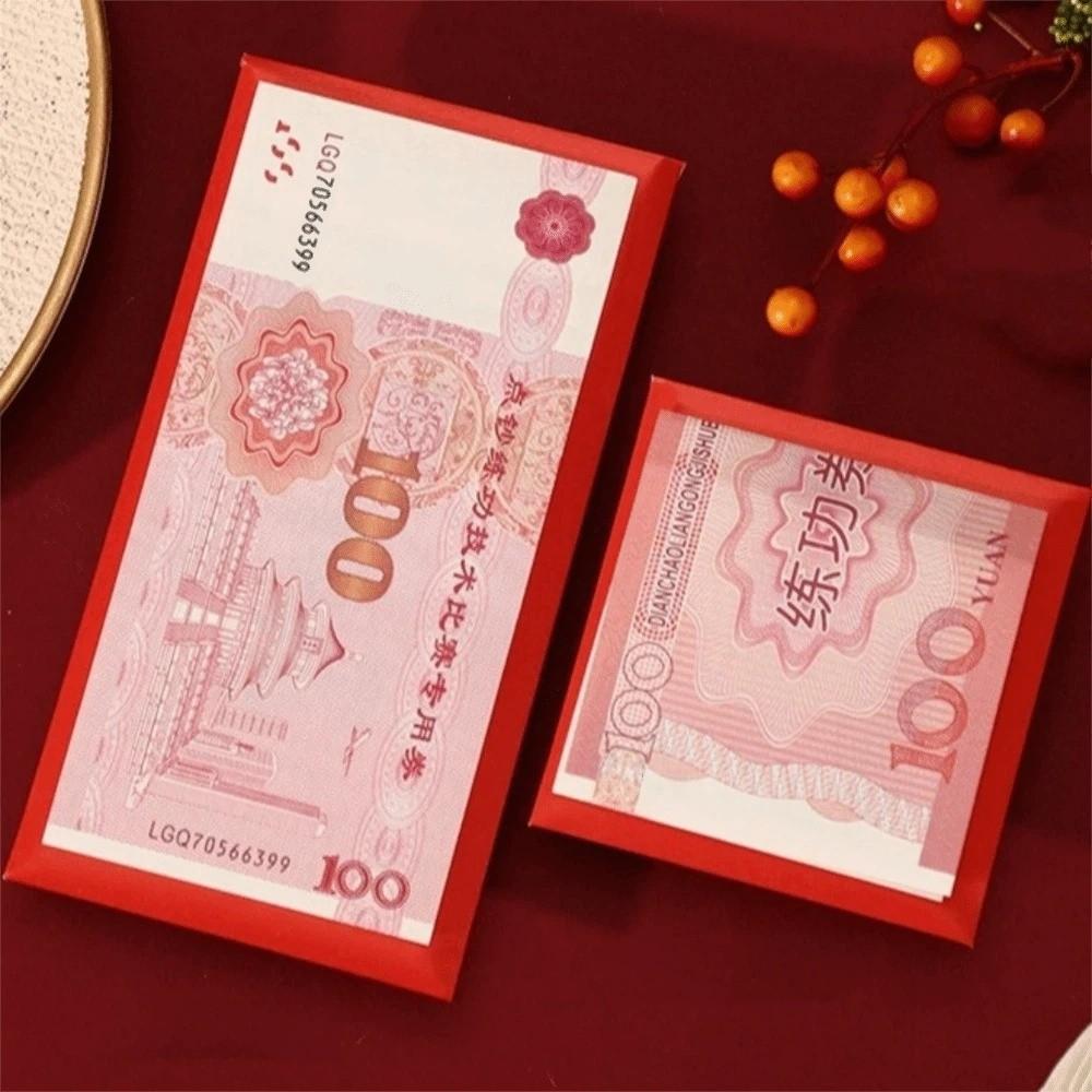 6 шт./набор Красные конверты со знаком зодиака Лошадь, цветная печать, мультяшные, для Праздника Весны, красные пакеты, традиционное благословение, мешочек для денег на удачу