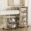 Rabbit Trolley: Multi-layer Cart with Wheels and Drawer for Children's Books and Storage