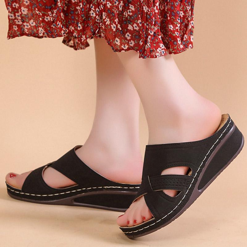 Модные женские сандалии качественные летние туфли для женщин босоножки на танкетке домашние тапочки на каблуке на открытом воздухе на платформе сандалии на танкетке Zapatos Mujer