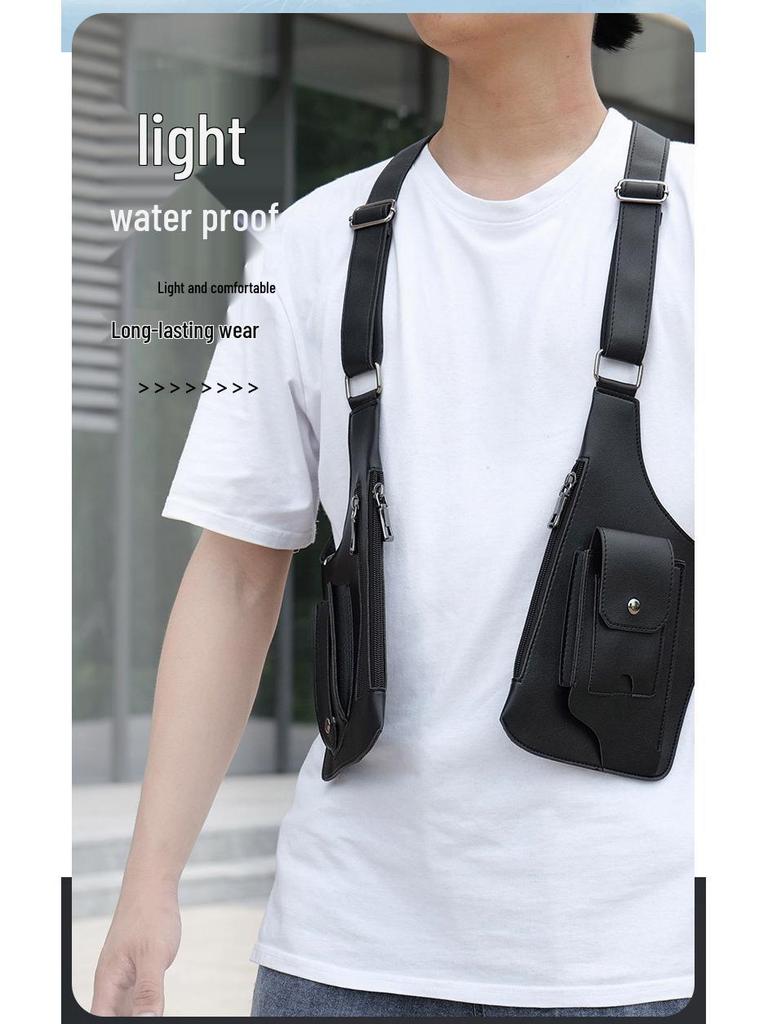 Мужская и женская ретро-сумка-жилет через плечо – многофункциональная подмышечная сумка-слинг для телефона и использования на открытом воздухе