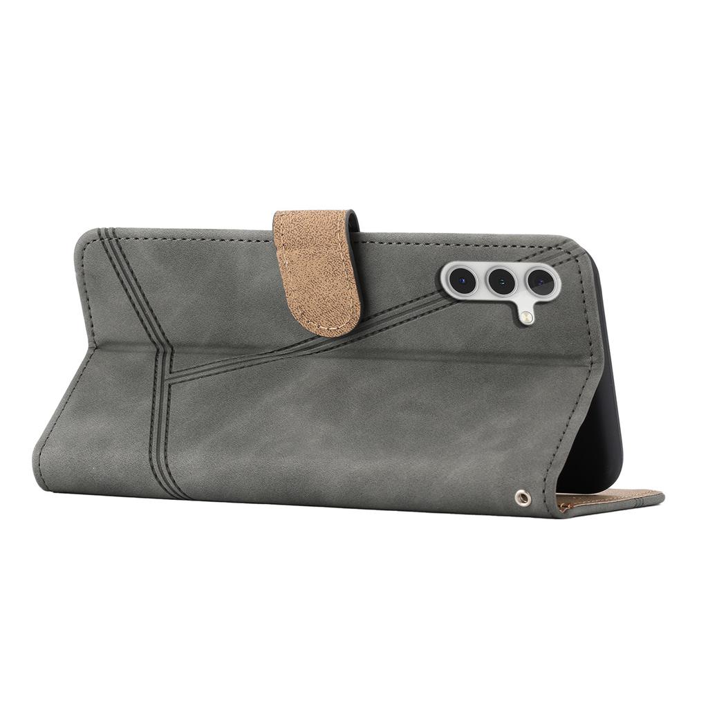 For Samsung Galaxy A26 5G Case Flip Leather Retro Phone Cover Lines Imprinted