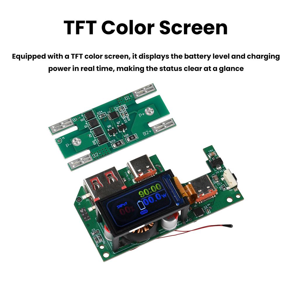 PD 45W 65W Fast Charging Module With TFT Color Screen For DIY Power Bank Support PD QC Protocols Multiple Protection