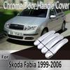 Для Skoda Fabia I 6Y MK1 1999 ~ 2006 2000 2001 Стайлинговые наклейки, украшения, хромированная крышка дверной ручки, краска, ремонт автомобиля