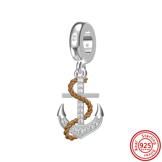 92 Стиль 925 Серебро 925 пробы для мальчиков и девочек Щенок с принтом лапы Сердце Сова Полый кулон Изящная бусина Подходит Подвески Браслет Ювелирные изделия