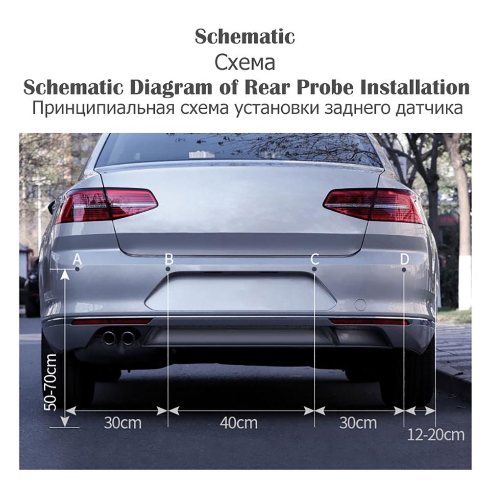 Video Parking Sensor Kit Car Reverse Backup Radar Assistance Auto Monitor Digital Display Car Monitor Buzzer Alert Alarm