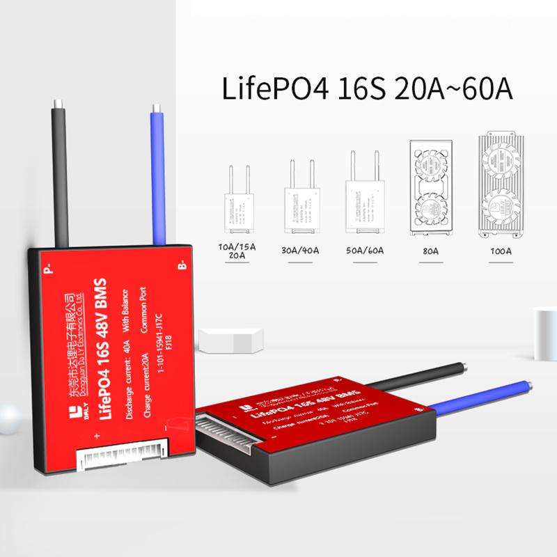 3,2 В LifePo4 16S 48В 20A 30A 40A 50A 60A 80A 100A Плата защиты аккумулятора BMS со сбалансированным модулем того же порта