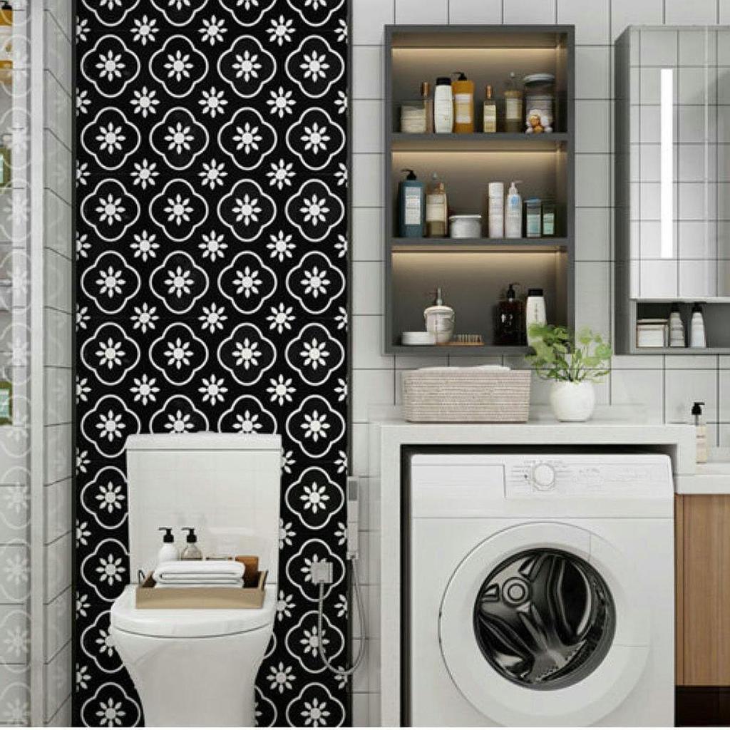 Backsplash Wall Tile Sticker Imitation Marble PVC Modern Panel Wallpaper for